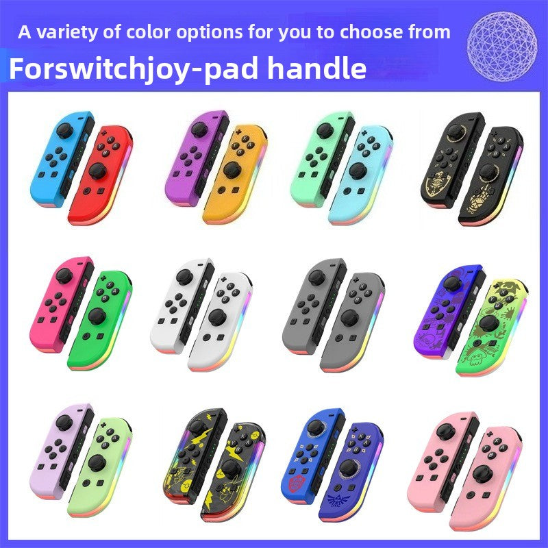 Switch joycon left and right gamepad colorful RGB light effect wake up 5.2 Bluetooth vibration somatosensory