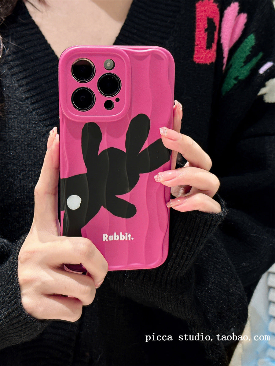 Accessories (Shipping fee not included) Niche premium rose red rabbit for iphone14 mobile phone case Apple 13 Pro max New Year's Year of the Rabbit