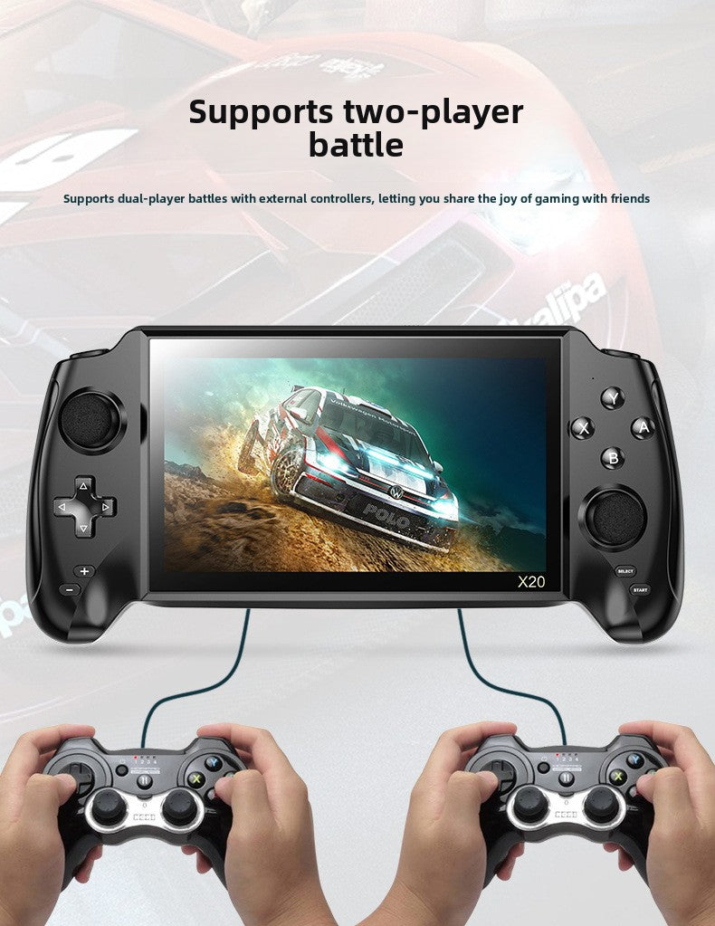7" inch X20 IPS HD Dual joystick psp 4500mAh rechargable 2.4G Support wireless gamepad Linux games Handheld Game Player console GBA nostalgic retro NES game console FC