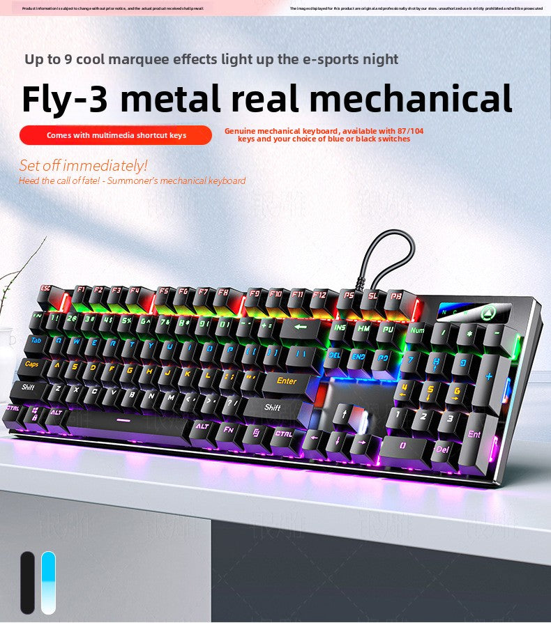 Silver engraving ZK3 metal mechanical keyboard 87 keys 104 keys luminous blue axis black axis computer accessories color puzzle game