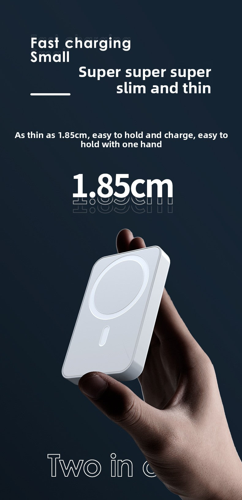 Magnetic wireless power bank 10000 mAh ultra-thin portable mobile power supply