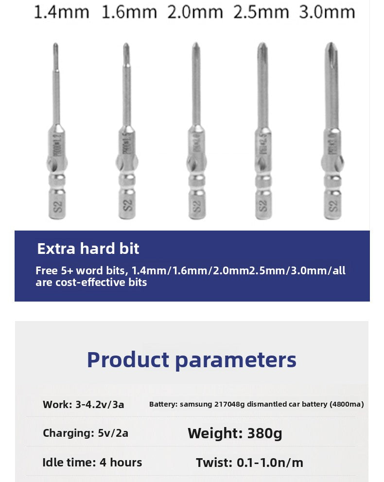 PXTX Tool Electric Screwdriver Cross Screw Batch Small Mini 800 Screwdriver Maintenance Rechargeable