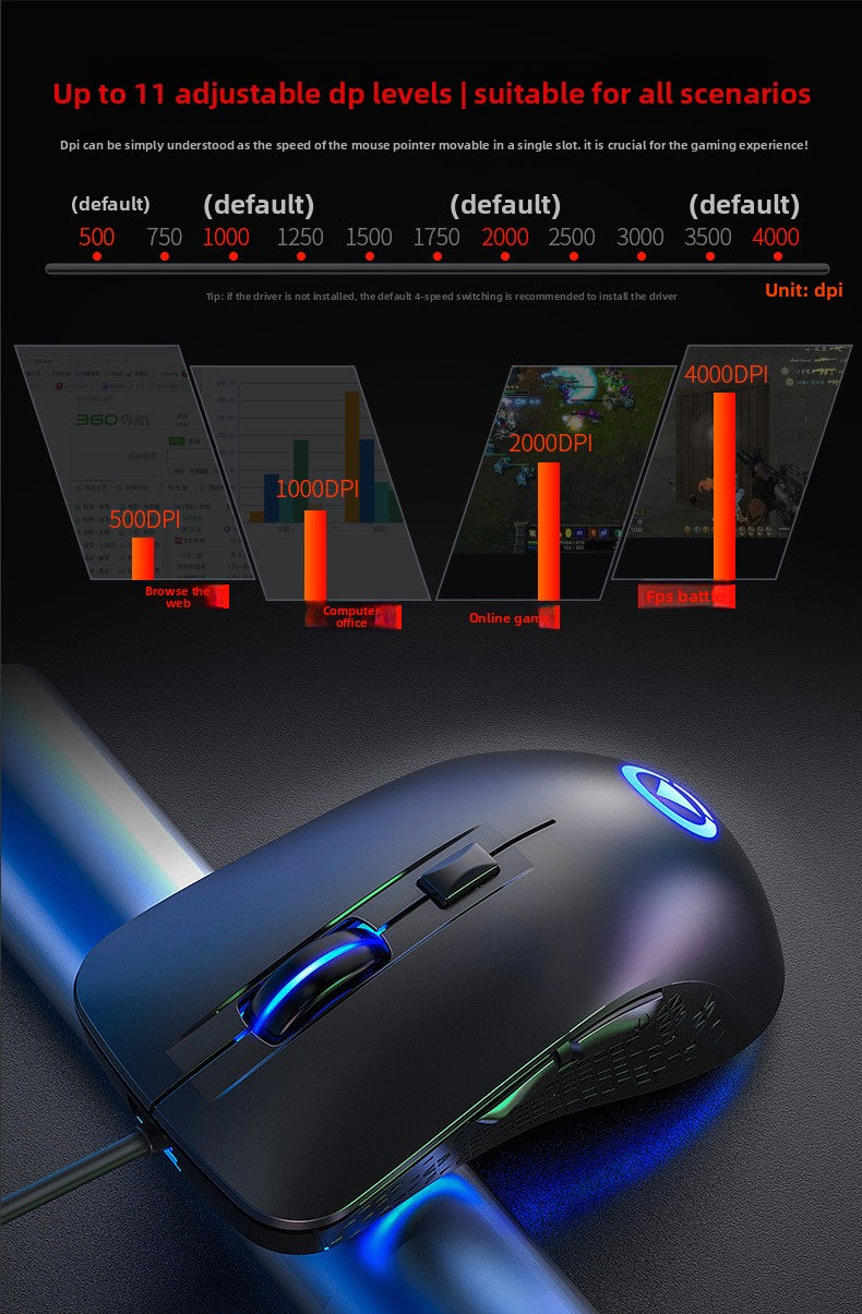 Silver carving G402RGB mechanical game mouse, macro programming gun computer accessories usb amzon