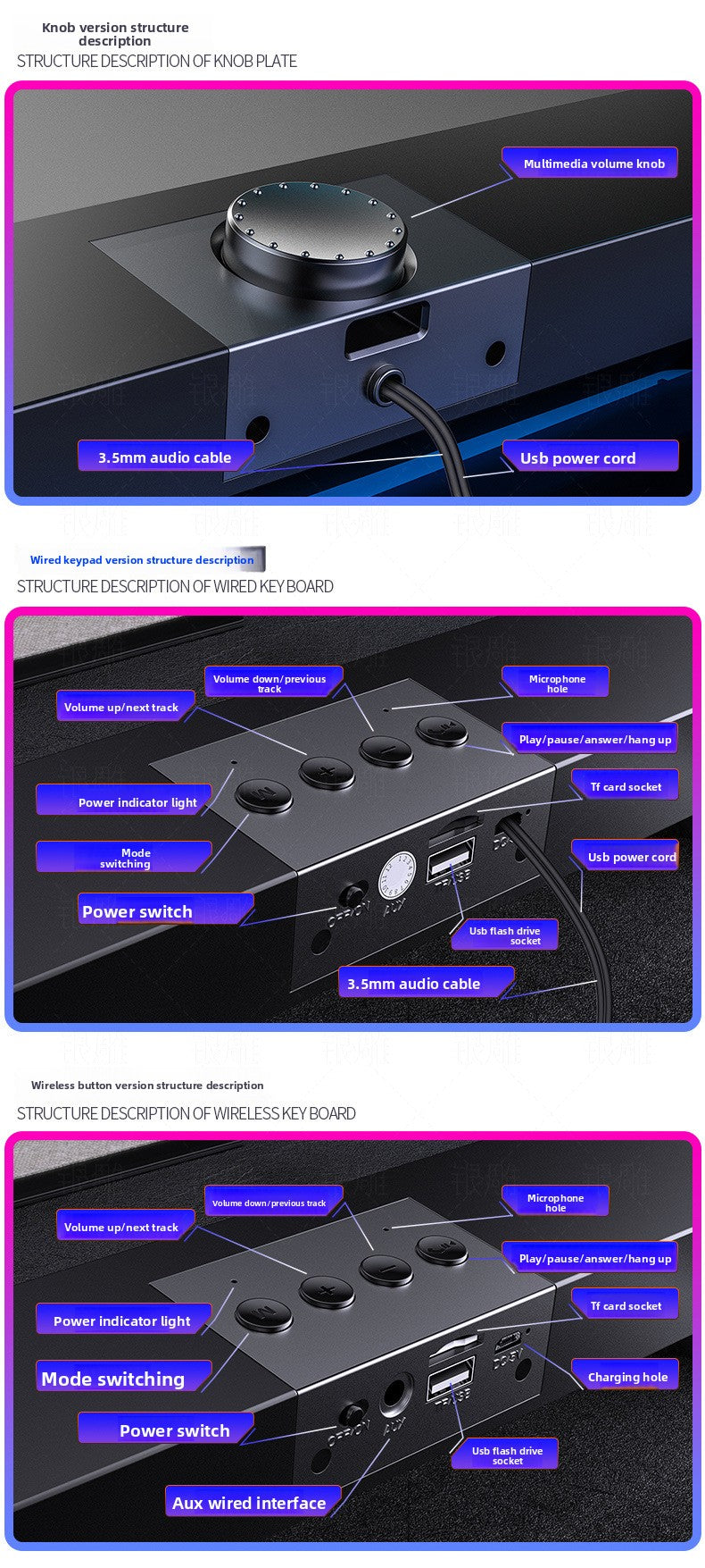 Silver Diao A36 Computer Bluetooth Audio USB Smart Speaker Subwoofer Card
