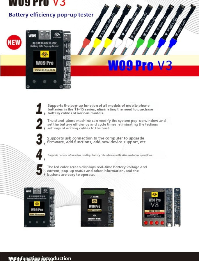 Battery Life Pop-up Tester for iPhone Mobile Phone Battery Change Efficiency Card Bug Repair Bounce Window Instrument Battery Free Cable Laptop Mobile Phone Repair tools
