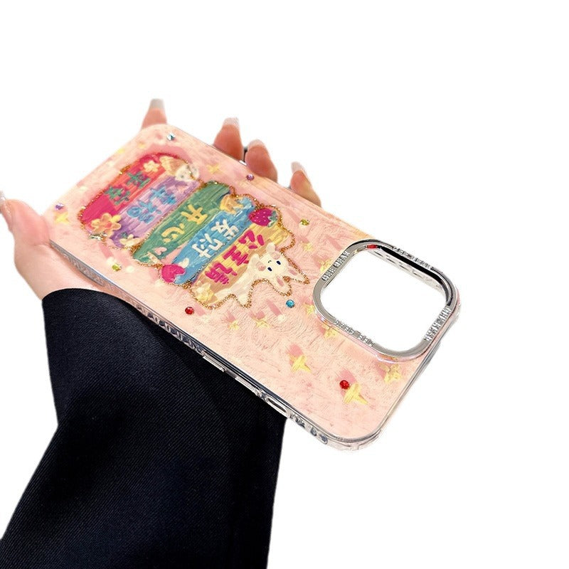 Accessories Princess please get rich Apply to Apple 15promax mobile phone case iPhone14 protective case 13 new cute