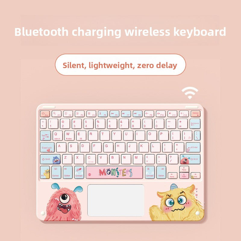 Wireless Bluetooth Keyboard Set For Apple Huawei Xiaomi Tablet PC Special External iPad Keyboard Mouse Set Office Silent No Delay Comfortable and Thin Little Monster Tablet Accessories