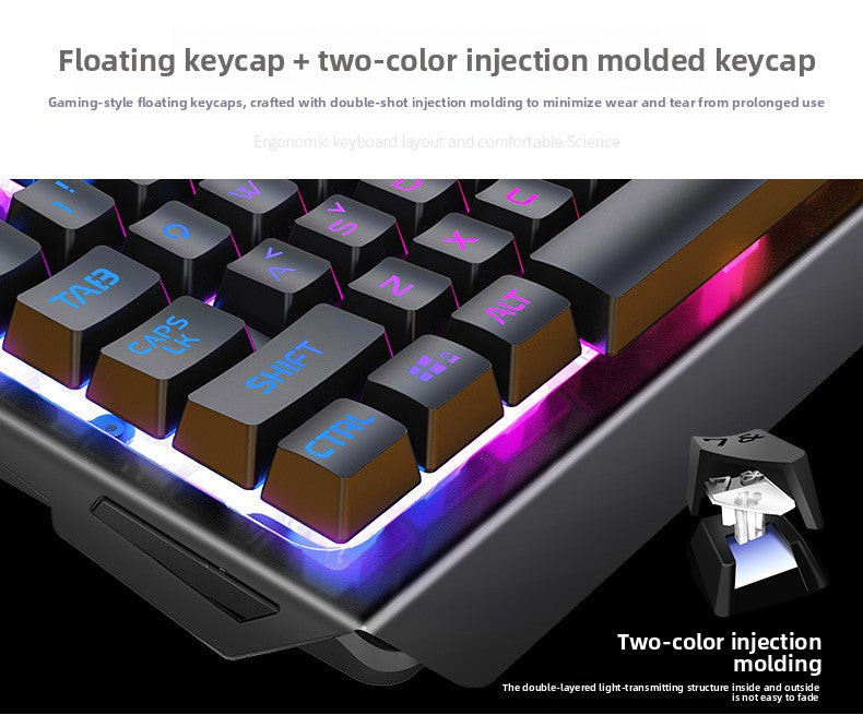 Silver Condor game keyboard, mouse and earphones three-piece set, mechanical feel keyboard and mouse kit