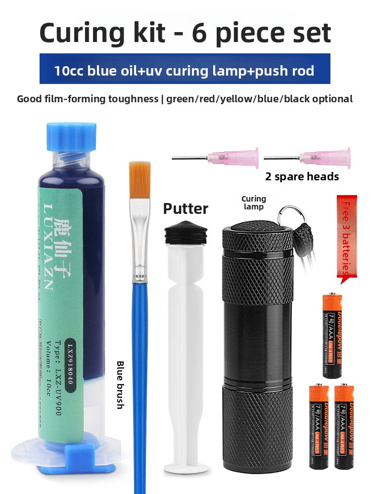 UV curing black oil for solder mask curing green oil solder mask blue oil black oil repair pcb circuit board insulating paint UV lamp Laptop Mobile Phone Repair tools