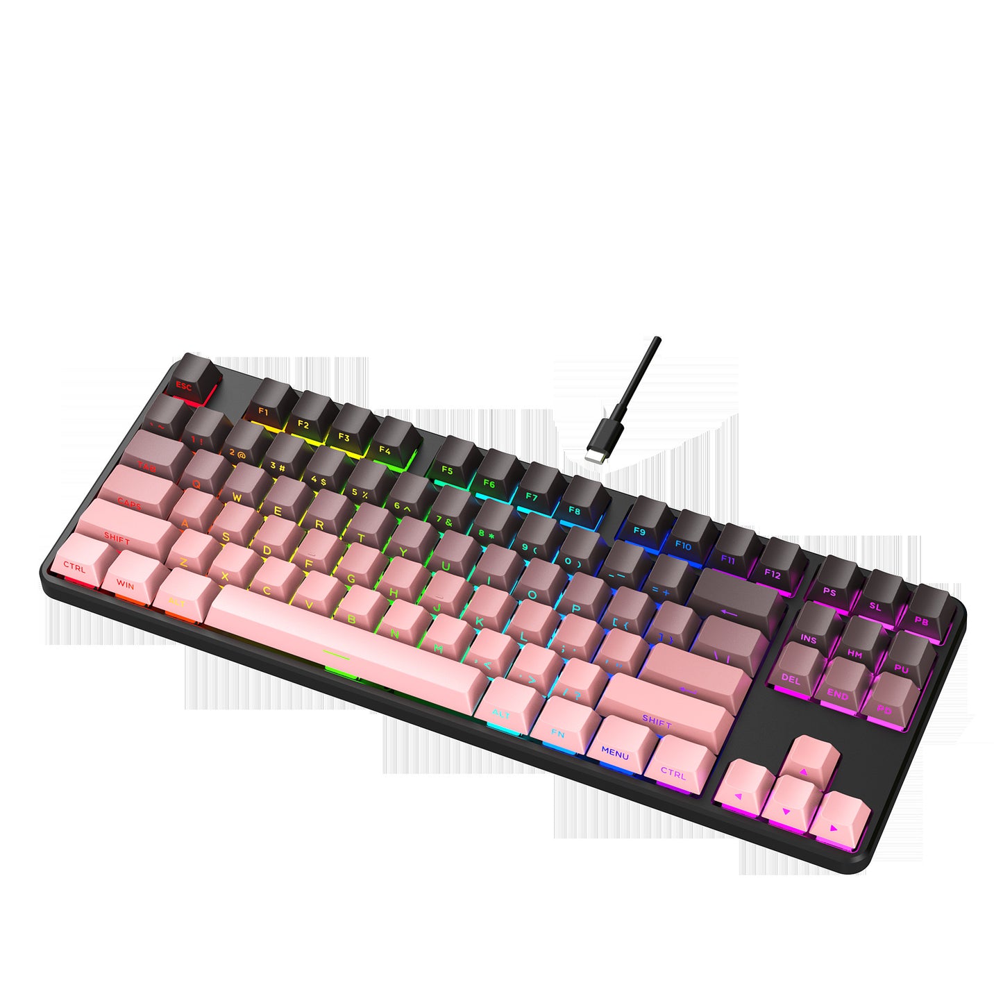 87 mechanical keyboard wireless three-mode side engraving gradual change hot-swappable PBT keycap RGB luminous e-sports game business