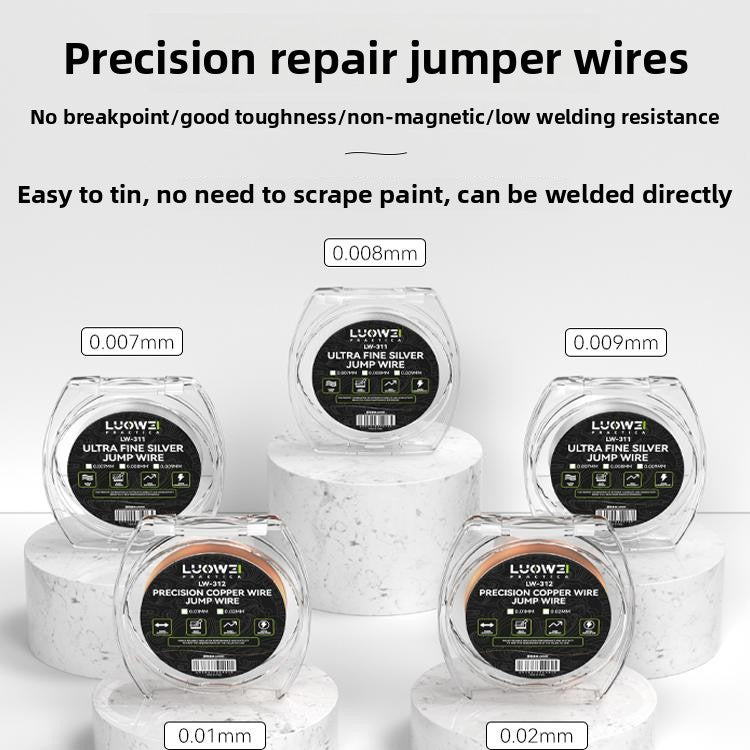 Ultra Fine Silver Jump Wire 0.01/0 02/0.007/008/0.009 Silver Copper Flying Wire, iPhone main board Fingerprint Phone Repair tools