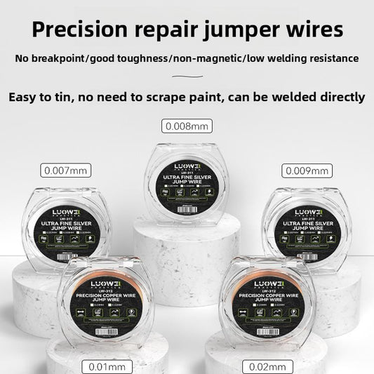 Ultra Fine Silver Jump Wire 0.01/0 02/0.007/008/0.009 Silver Copper Flying Wire, iPhone main board Fingerprint Phone Repair tools