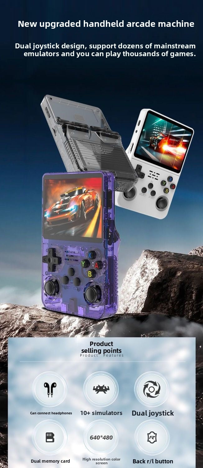 3.5" inch R36S Retro Handheld Game Console 1020mAh 64GB/128GB Portable Gaming Device with Built-in Games
