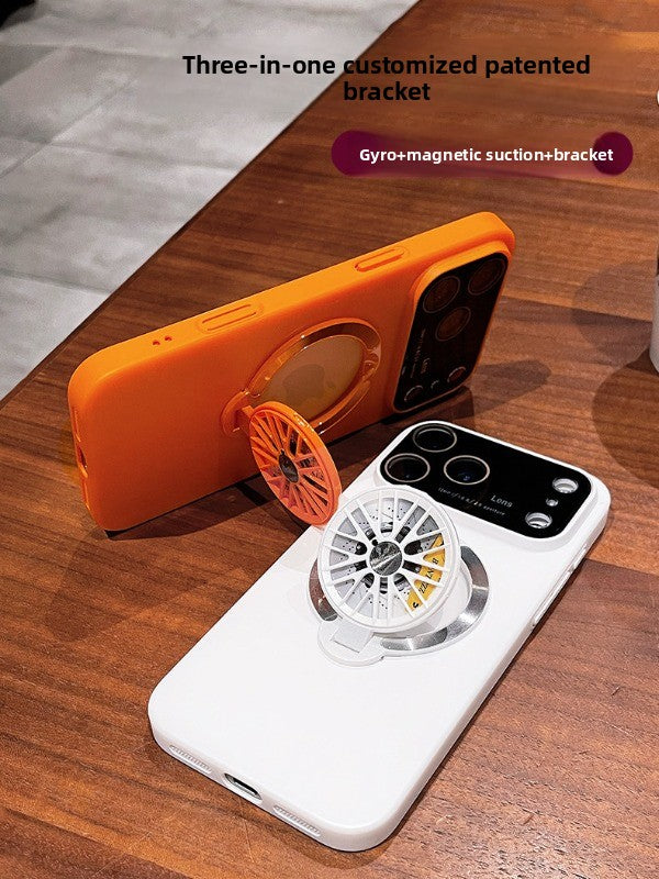 Unzip gyro for iPhone 17promax mobile phone case New iPhone16 protective case Frosted 17Air lens All-inclusive anti-drop ultra-thin 360 magnetic suction bracket Men's and women's hard case Phone accessories
