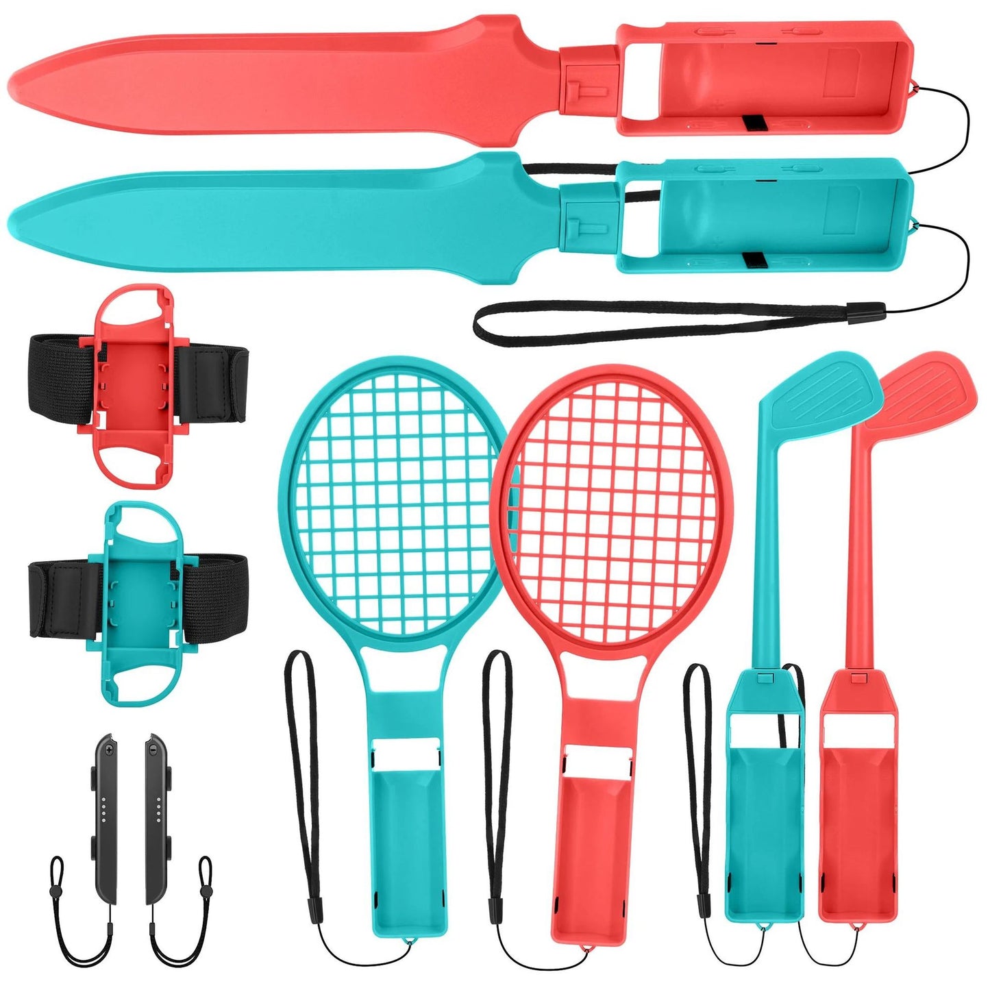 Switch Sports10 in 1 Somatosensory Sports NS Tennis Racket Golf Fitness Ring Lightsaber Accessories Set