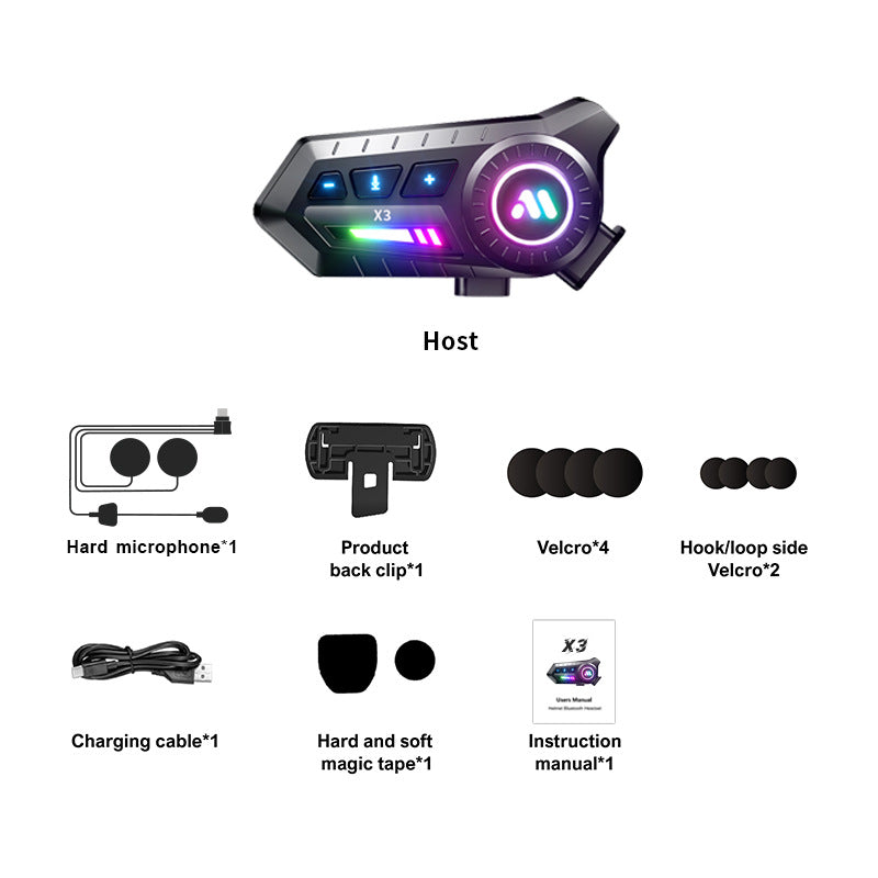 Riding Bluetooth waterproof noise reduction headset motorcycle helmet suitable for long-term use built-in microphone