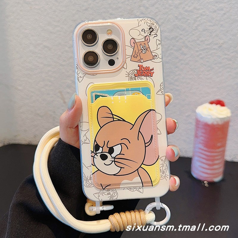 Accessories Cat and Mouse Card Case Card Case Suitable for Apple 14 Mobile Phone Case iPhone15promax Card Case 13 New