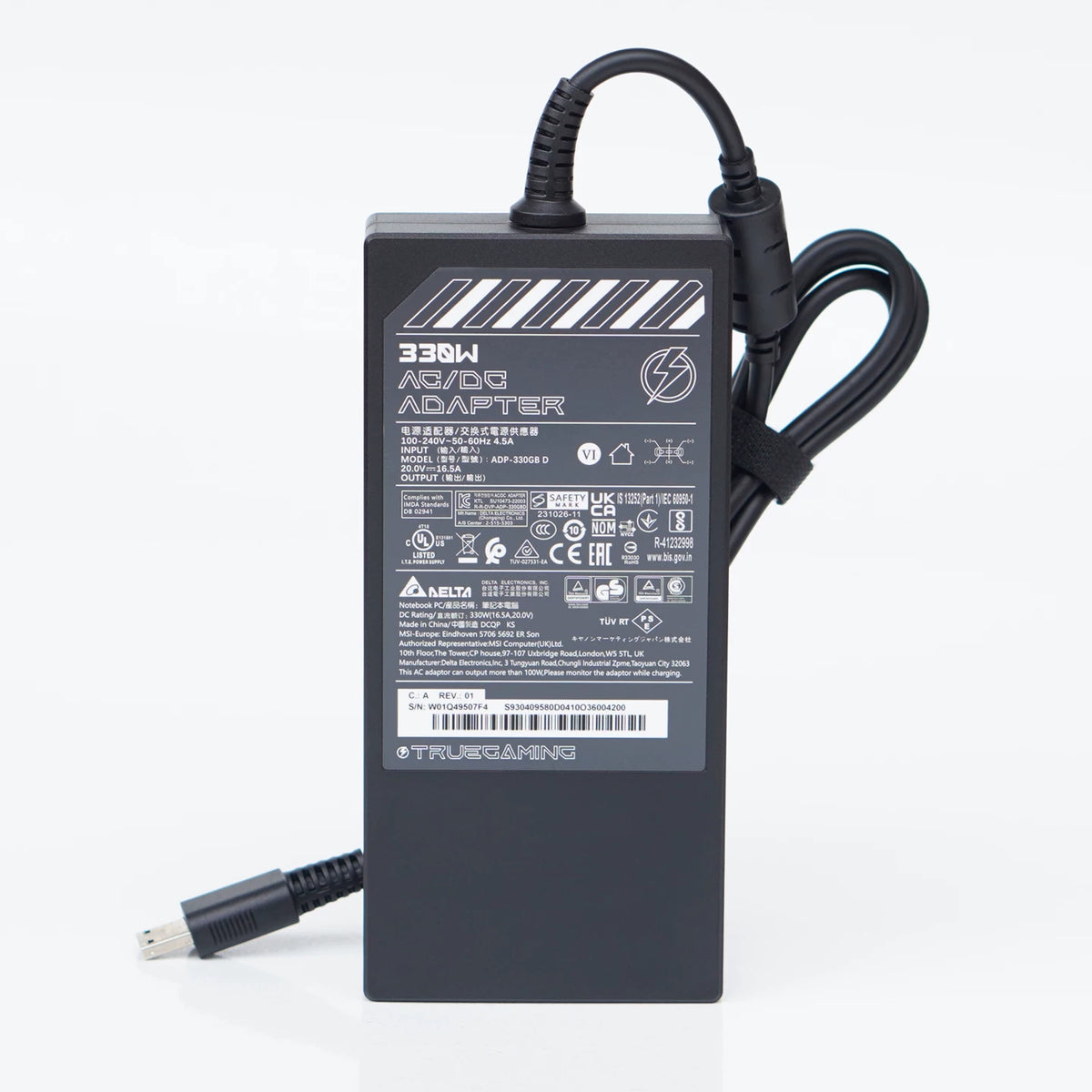 Genuine New ADP-330GB D 330W 20V 16.5A AC Adapter Charger for MSI Raider GE68HX GE78HX  GE67HX Vector 16 17 HX Titan GT77 GT77HX  CreatorPro X17 HX GP78GE GT75 76 Power supply MSI laptop repair parts