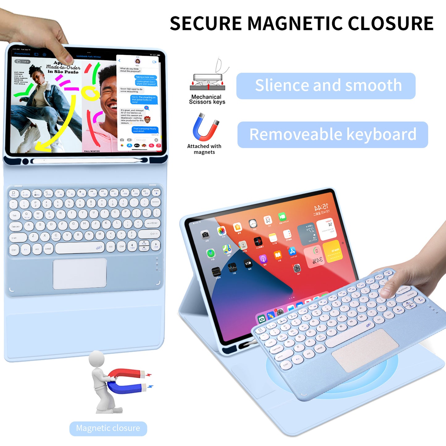 Applicable iPad10 Magnetic Keyboard Air4 Leather Case Pro11 Protective Case Magic Control Bluetooth Keyboard 9th Generation 8 Mouse protective Accessories