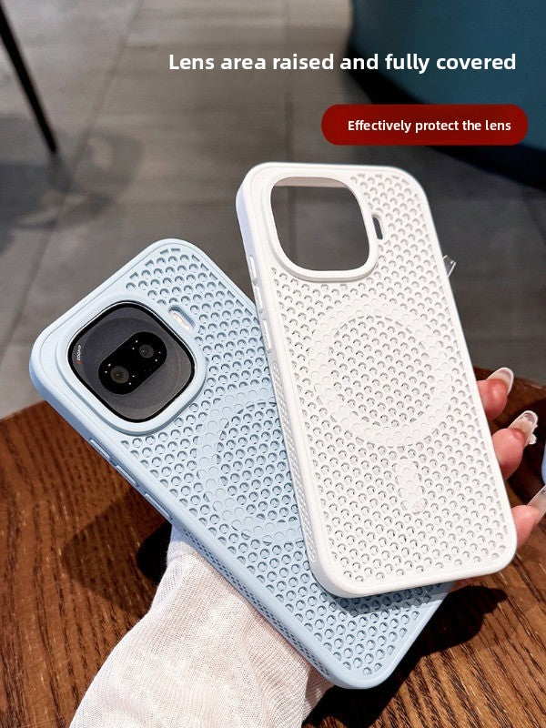 Heat dissipation magnetic suction For iQOOZ11turbo mobile phone case New z10turbopro Large area honeycomb mesh Heat dissipation magnetic attraction protection z9 All-inclusive anti-drop men's and women's cases Phone Accessories