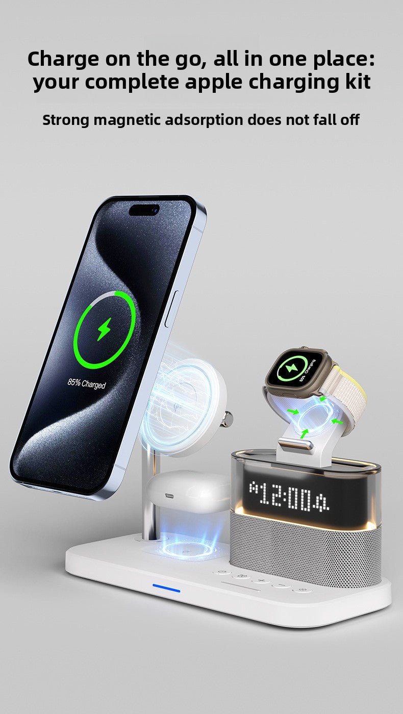 Magnetic wireless charger 3-in-1 wireless charging Clock  for Apple 3-in-1