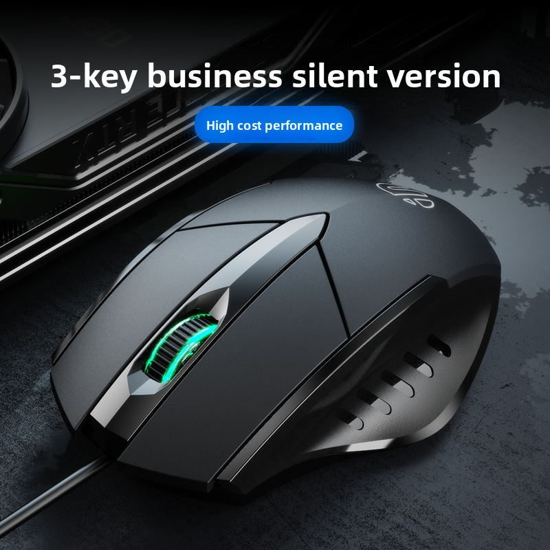 W1 silent wired mouse e-sports game mouse six-button business office luminous home