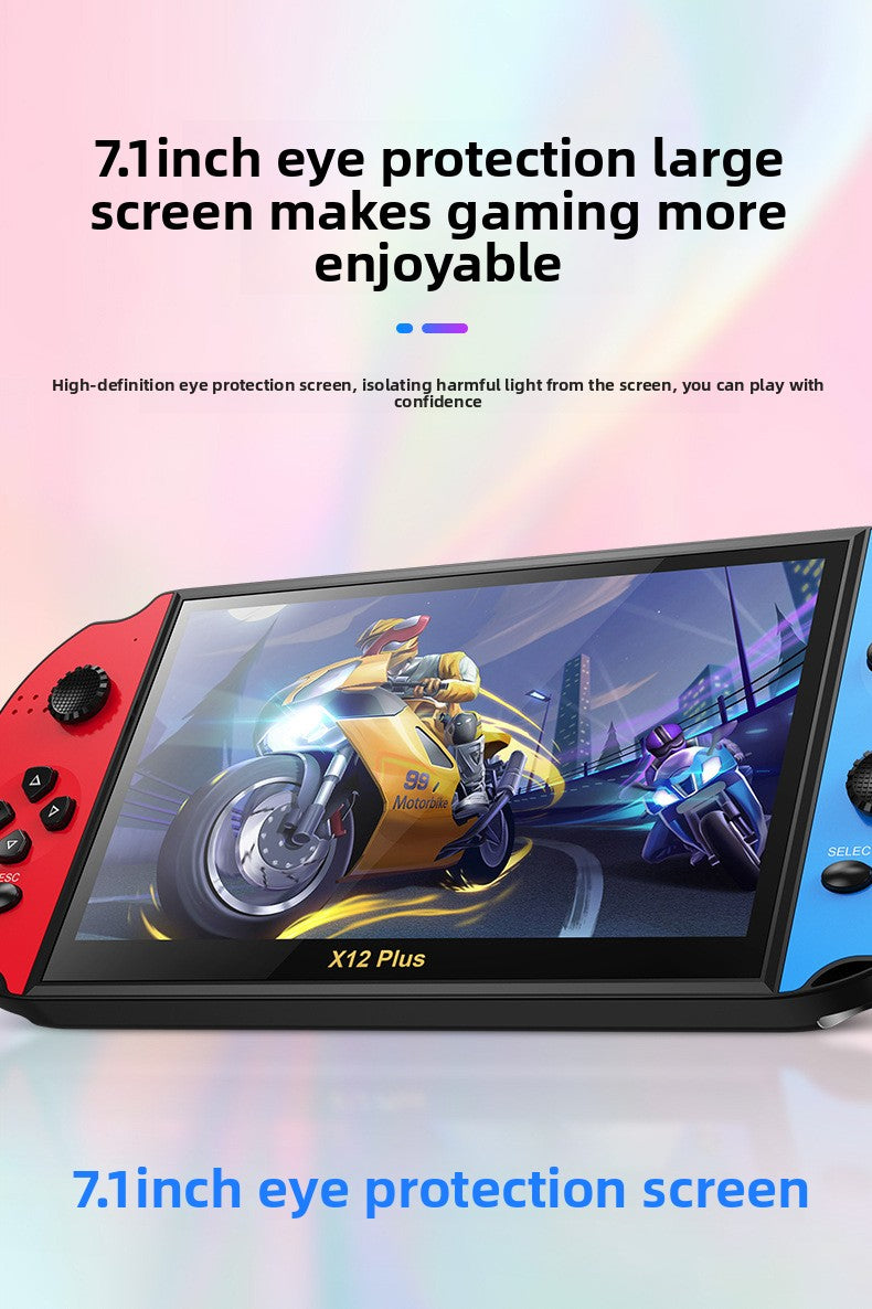 7.1" inch X12PLUS IPS HD Linux Dual Models 3000mAh rechargable 2.4G wireless gamepad games Handheld Game Player console Mini arcade 8 big emulator retro PSP handheld FC GBA