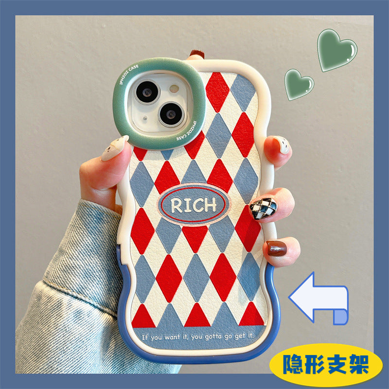 Accessories niche ins style sub-pattern rhombus for iPhone13promax mobile phone case 11 Apple 14 new models