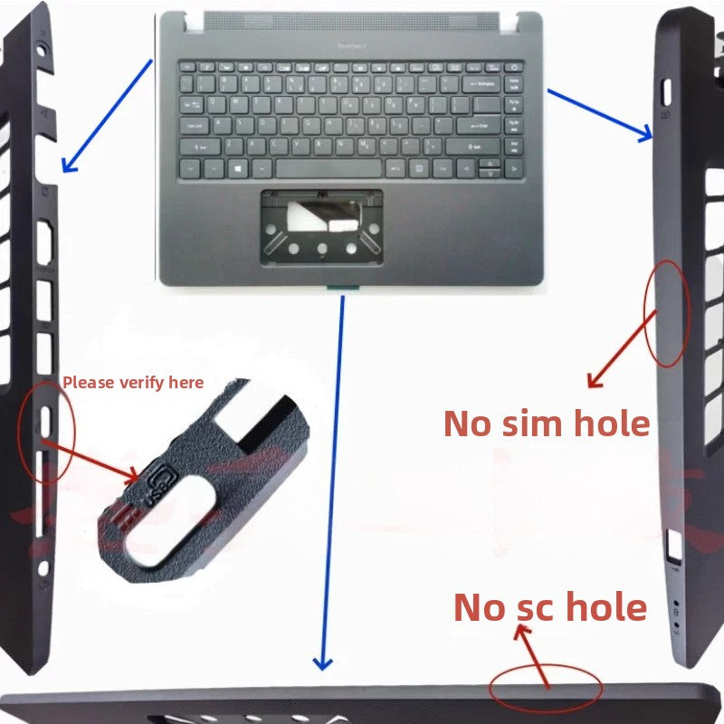 Cover case Keyboard For ACER TravelMate P214 P40 N19Q7 lcd back housing rear bezel top case palmrest upper keyboard bottom hinge cover Acer laptop repair parts