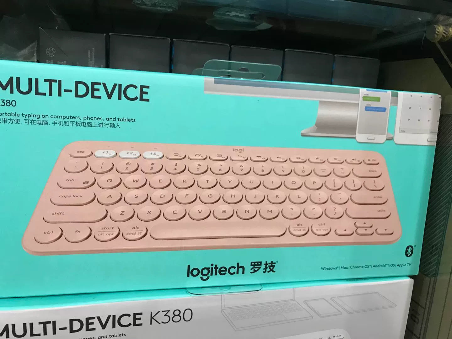 Boxed genuine, Logitech k380 wireless bluetooth keyboard silent ipad mobile phone laptop ultra-thin K480