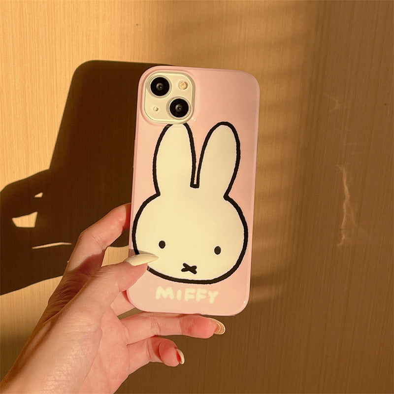 Accessories (Shipping fee not included) Cartoon pink Miffy Rabbit for Apple 14promax mobile phone case anti-drop iphone13/12 cute fun