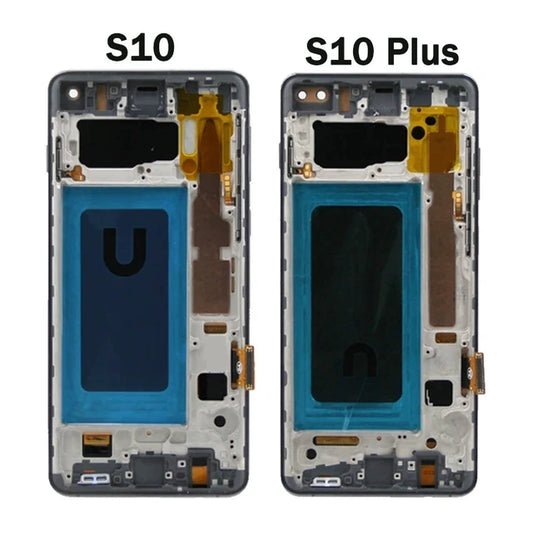 For Samsung S10 S10plus LCD display assembly G9730 G9750 lcd screen assembly with  frame