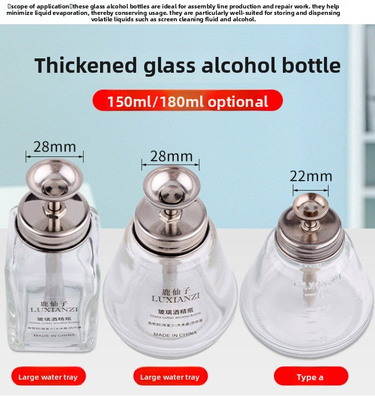 Thickened pressing glass alcohol bottle anti-corrosion washing water mobile phone repair pressing bottle cap automatic Repair tools