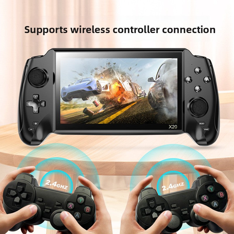 7" inch X20 IPS HD Dual joystick psp 4500mAh rechargable 2.4G Support wireless gamepad Linux games Handheld Game Player console GBA nostalgic retro NES game console FC
