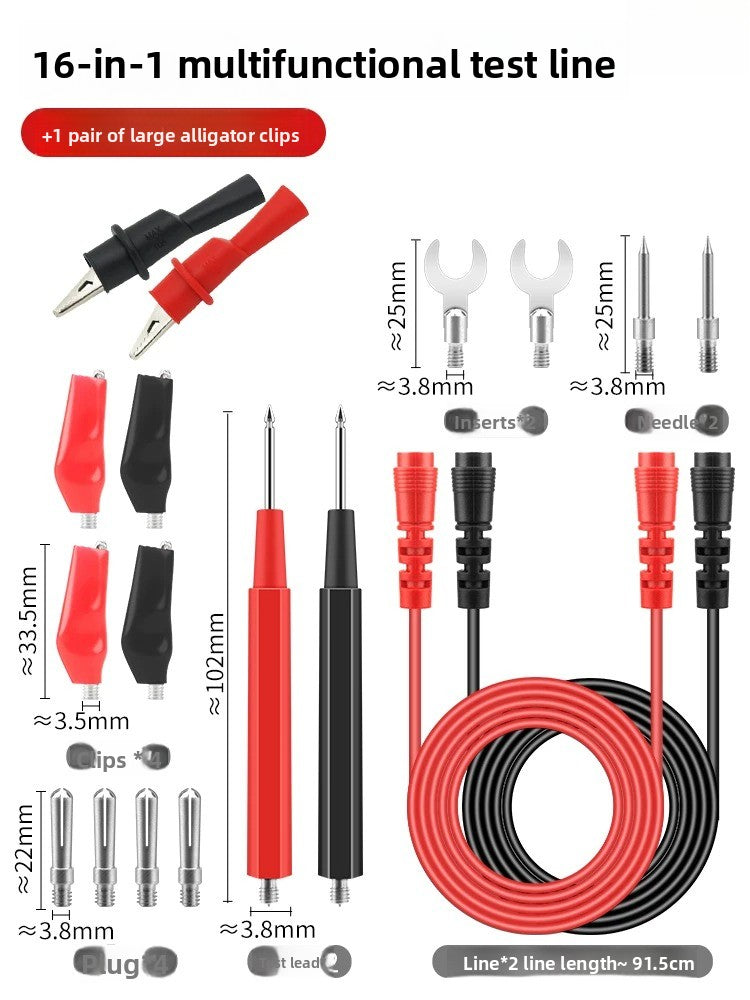 Current test lead 1000V 20A Multimeter Test Leads Electrical Alligator Clips Probe for Fluke Meter multi-functional test lead kit features ultra-sharp gold-plated tips for pinpointing miniature PCB nodes repair tools