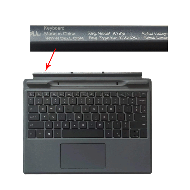 For New Dell/Dell Latitude 7320 Detachable K19M 2-in-1 Magnetic Keyboard