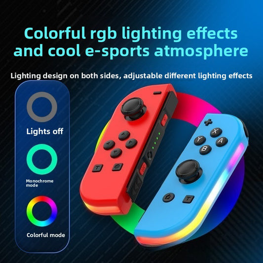 Switch joycon left and right gamepad colorful RGB light effect wake up 5.2 Bluetooth vibration somatosensory