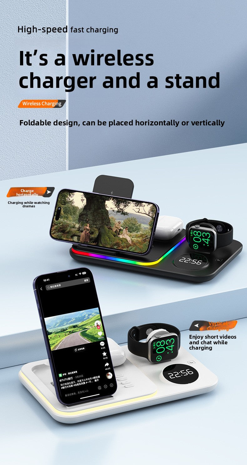 3-in-1 wireless charger, clock wireless charging 30W multi-function magnetic wireless charging