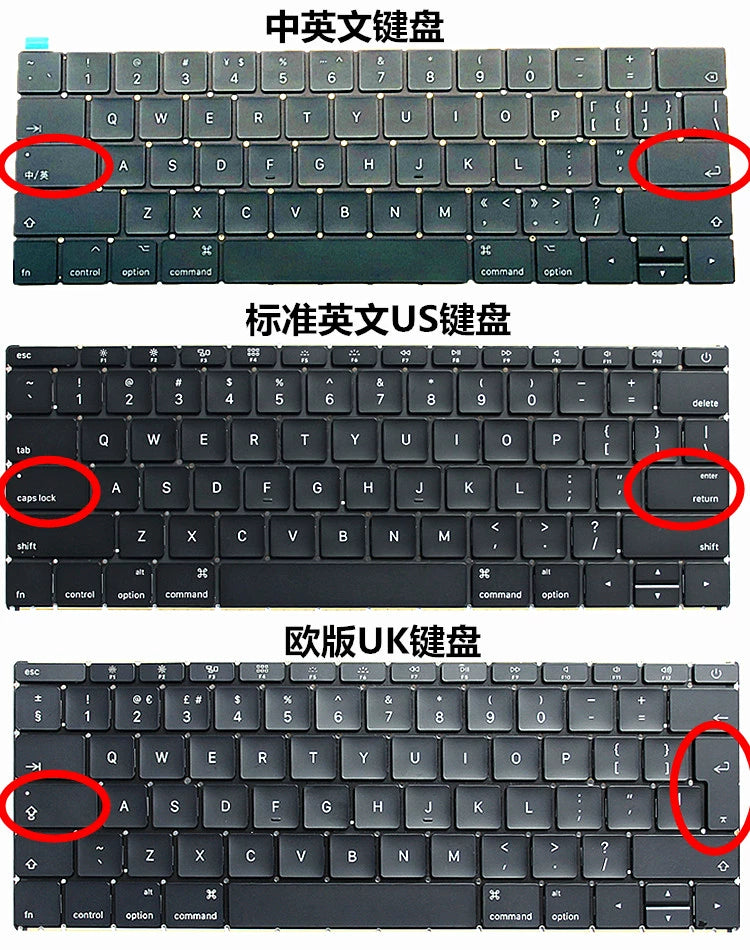 Macbook Apple Notebook A1534 A1706 A1707 A1708 A1989 A1990 A1932 Keyboard US