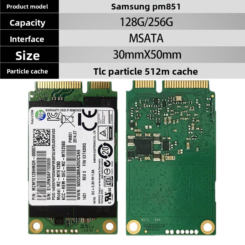 Laptop SSD for Samsung PM851 128G 256G 512G MSATA  TLC  MLC  64G 32G Toshiba Hynix Kingston Micron SanDisk solid state disk
