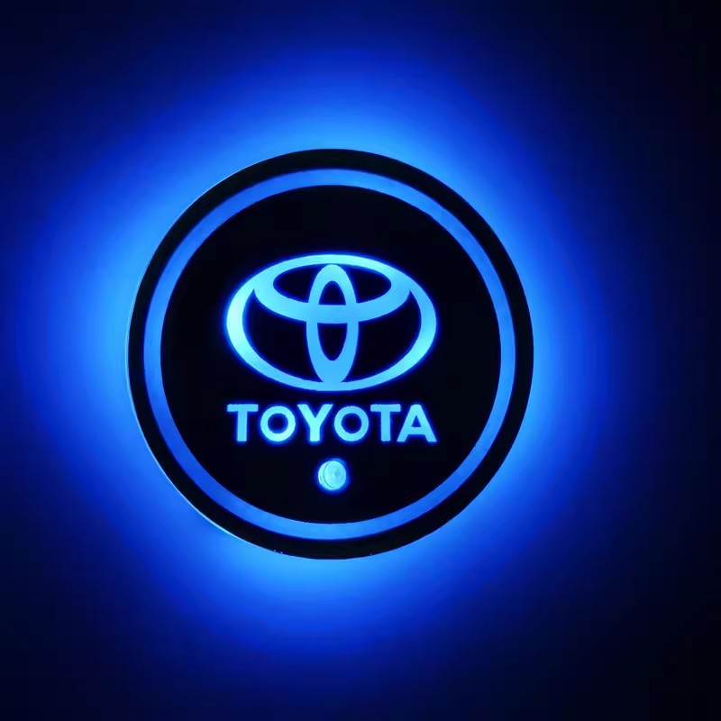 (Free shipping) Full brand Car LED light water coaster Colorful water coaster Car atmosphere light USB charging Non-slip mat