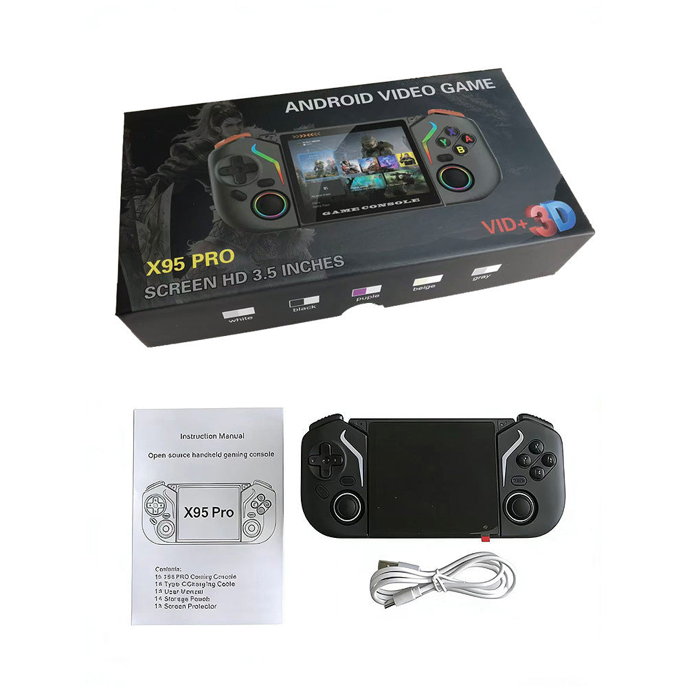 3.5" inch X95 PRO  PSP HD wifi Android 9.0 dual system Retro Handheld Game Console 3000mAh type C rechargable 64GB/128GB Portable Gaming Device  Game Player console