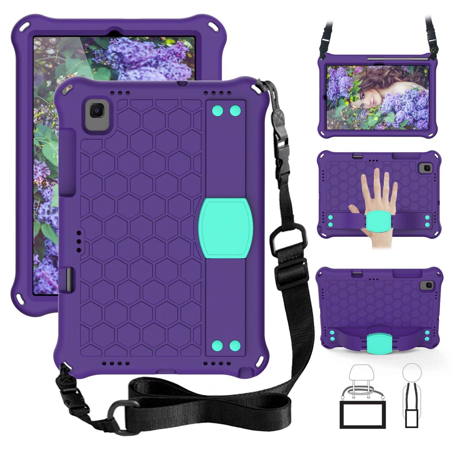 Applicable Samsung T500 Tablet A7 Protective Case EVA Children's Hand Holder T860 Pen Slot T720 Anti-drop 10.4 Shoulder Strap protective Accessories