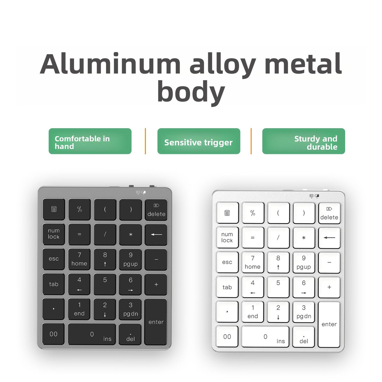 Aluminum alloy 28-key numeric keypad mini portable bluetooth numeric keypad charging bluetooth phablet keypad