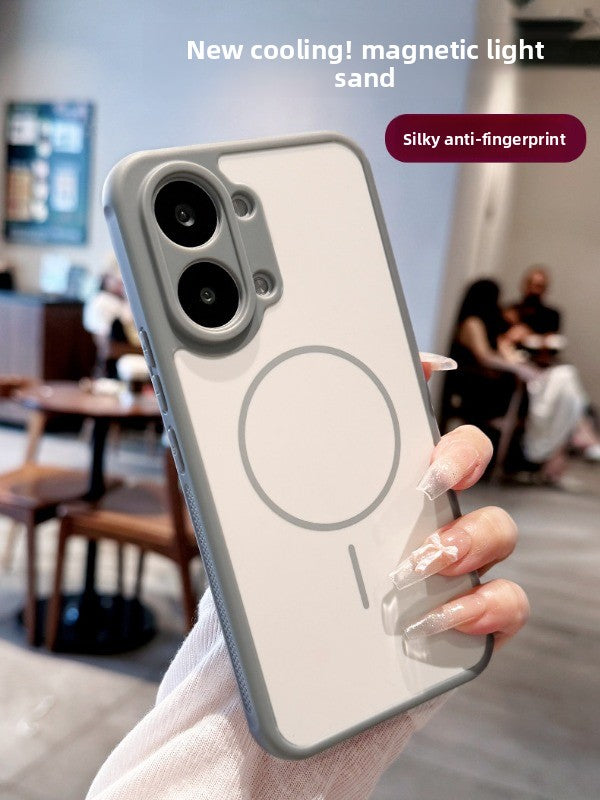 Contrasting color heat dissipation magnetic attraction For Redmi turbo5 max mobile phone case New turbo5 strong magnetic adsorption fine hole frame Redmi side heat dissipation design Soft edge shell Phone Accessories