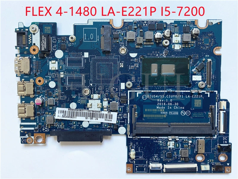 (Shipping fee not include)  motherboard system board FLEX 4-1480 LA-E221P I5-7200