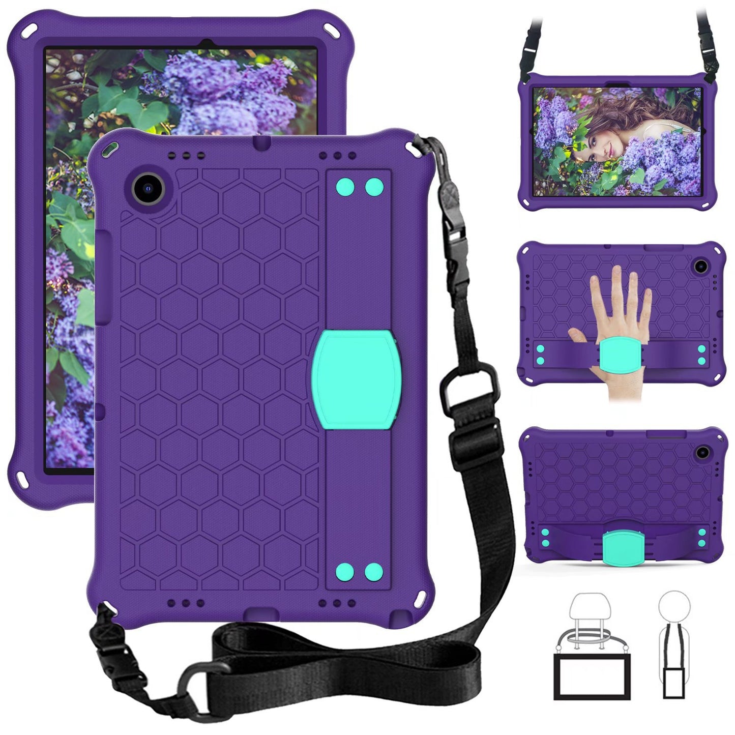 Applicable S6lite Samsung Tablet P610 Protective Case P619 Children's A7 Bracket EVA Anti-drop Case A8 Shoulder Strap protective Accessories