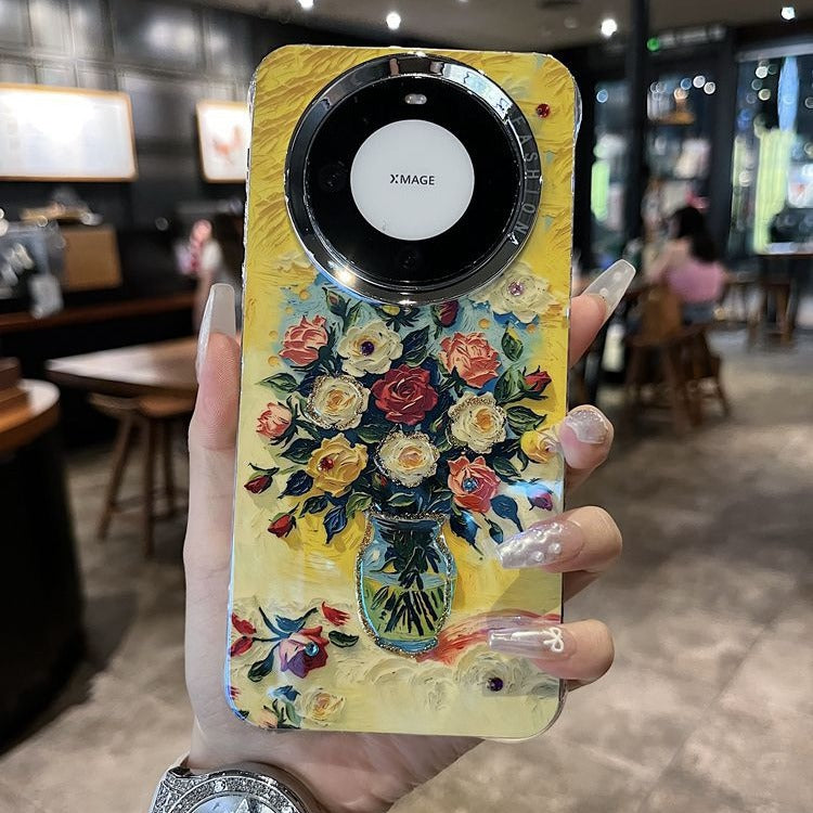 Accessories are suitable for Huawei mate60 Apple 15 series new shell elegant advanced creative sunset flower sea anti-drop all-inclusive new