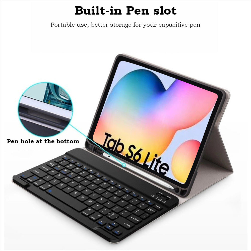 Applicable Samsung S6Lite Tablet A9 + Bluetooth Keyboard S7 S8 Protective Case S9FE Leather Case A8 Mouse Case A7protective Accessories