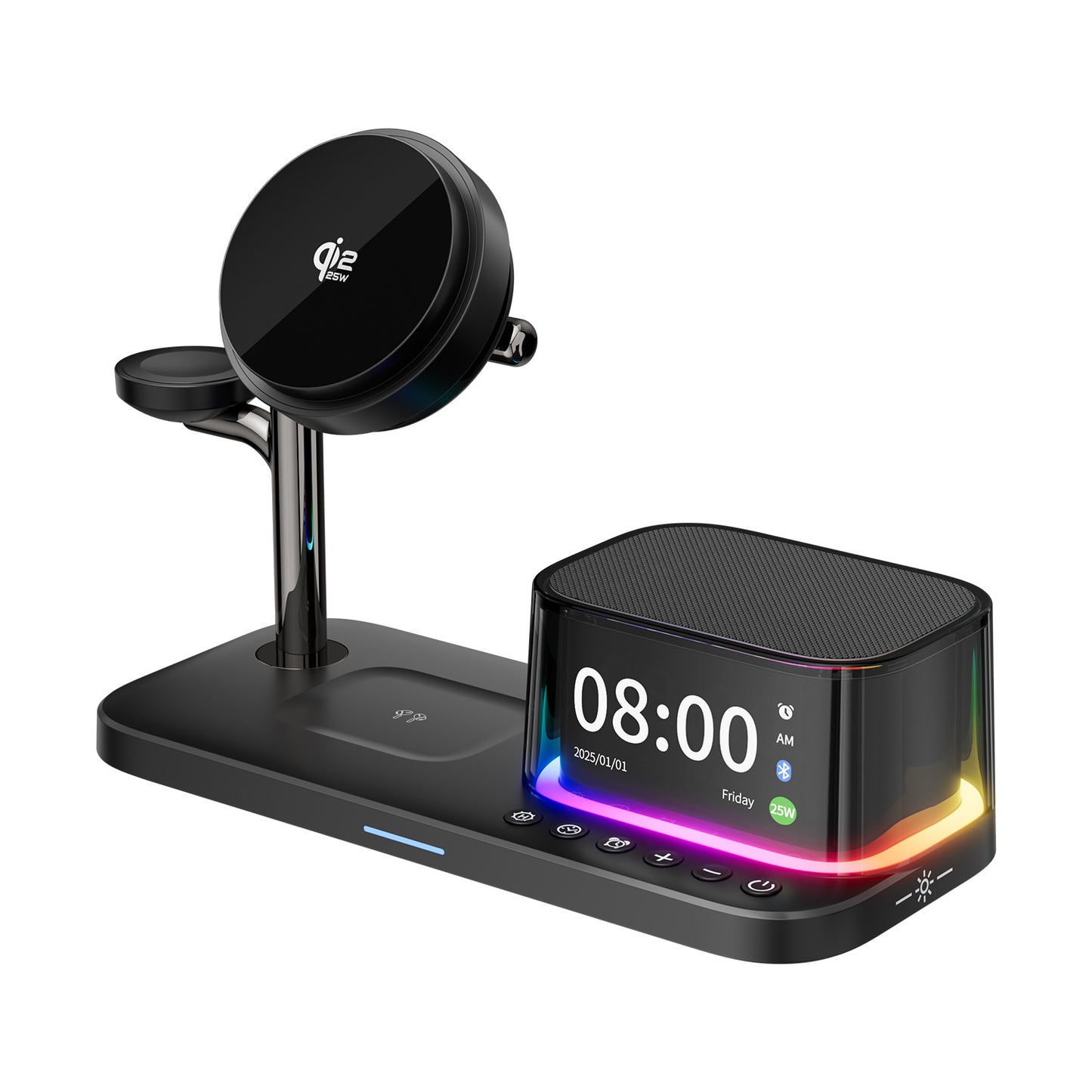Qi2.2 Magnetic 3-in-1 wireless charger 25W is suitable for Apple mobile phone Bluetooth audio multi-function wireless charging